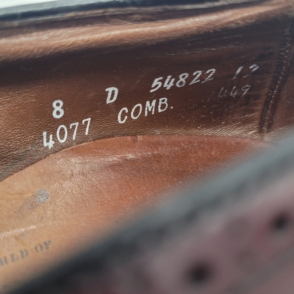 Allen Edmonds Shoes Men 8D Auburn  Burgundy Wingtip Slip On Loafers - Picture 14 of 15